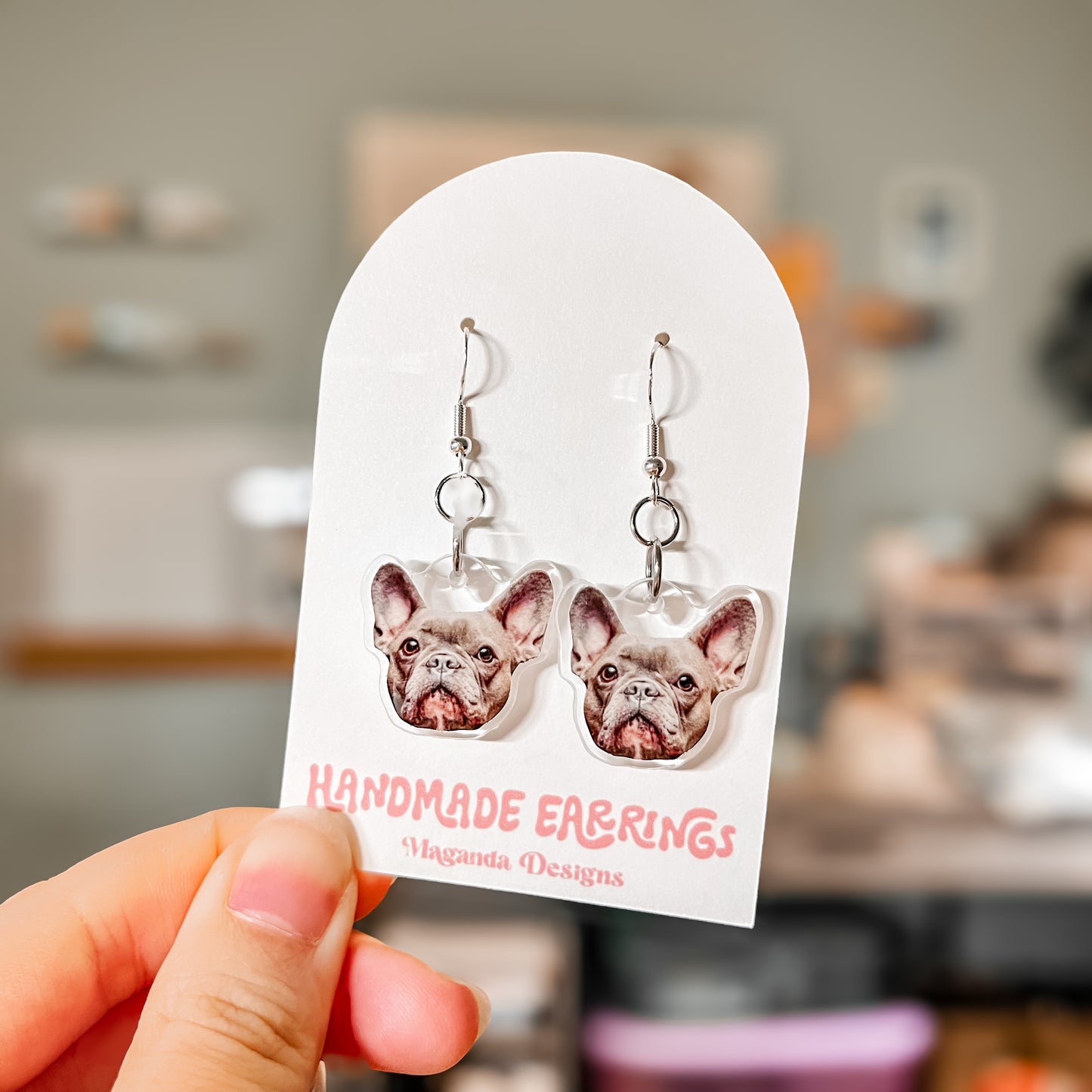 Custom Pet Portrait Earrings