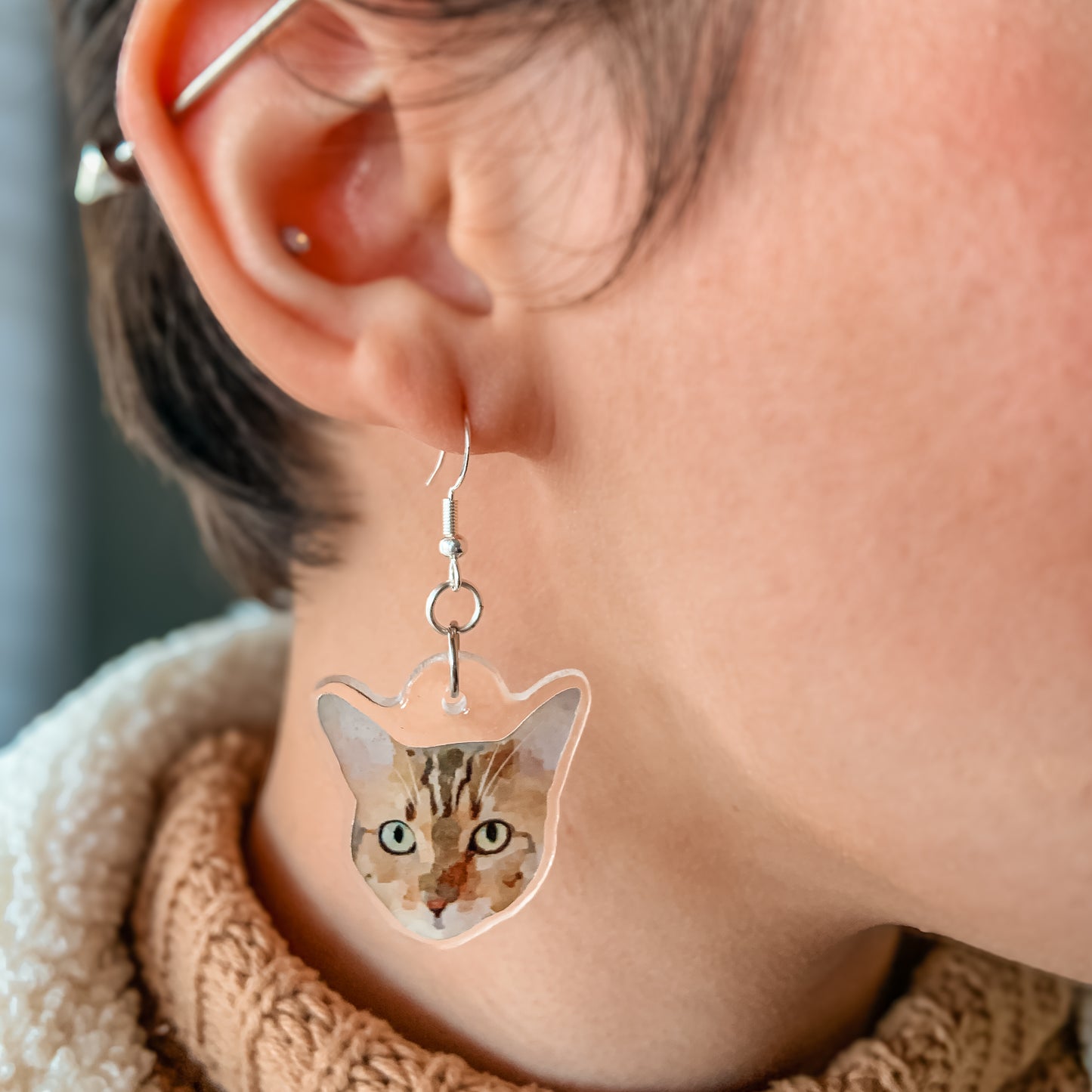 Custom Pet Portrait Earrings