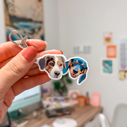 Custom Pet Portrait Keychain