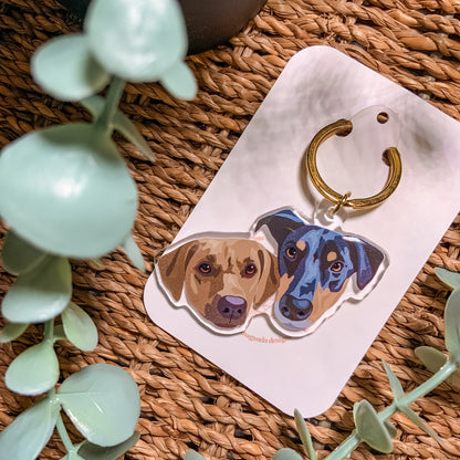 Custom Pet Portrait Keychain